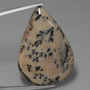 28.31カラットの天然マルチカラー樹状瑪瑙、洋梨の形、オペーク