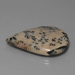 28.31カラットの天然マルチカラー樹状瑪瑙、洋梨の形、オペーク