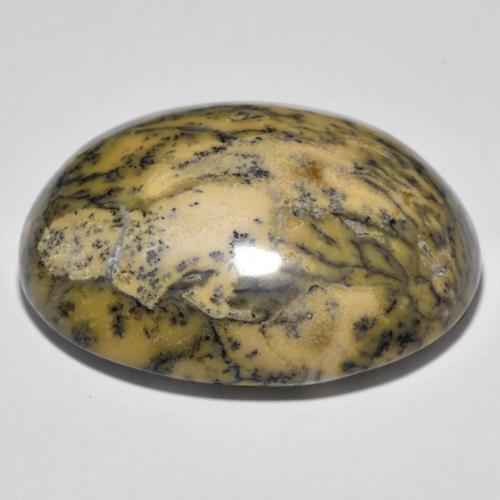 35.83カラットの天然マルチカラーデンドリティックアゲート（26.9×23.8 mm・オーバルカット）