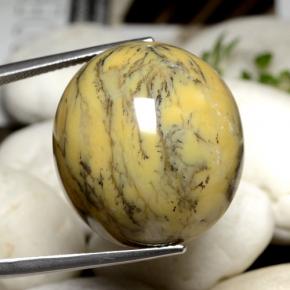 44.92カラットの天然マルチカラー樹状瑪瑙、オーバルカット、オペーク