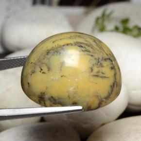 44.92カラットの天然マルチカラー樹状瑪瑙、オーバルカット、オペーク