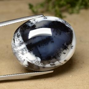 42.78カラットの天然マルチカラー樹状瑪瑙、オーバルカット、オペーク