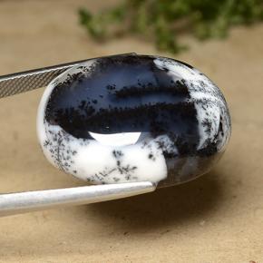 42.78カラットの天然マルチカラー樹状瑪瑙、オーバルカット、オペーク