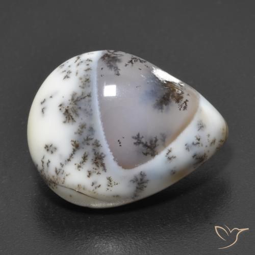 6.65ct 天然 マルチカラー 樹状瑪瑙, 洋梨の形, 半透明