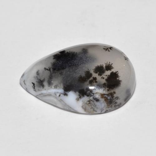 8.16カラットの天然マルチカラー樹状瑪瑙、洋梨の形、半透明