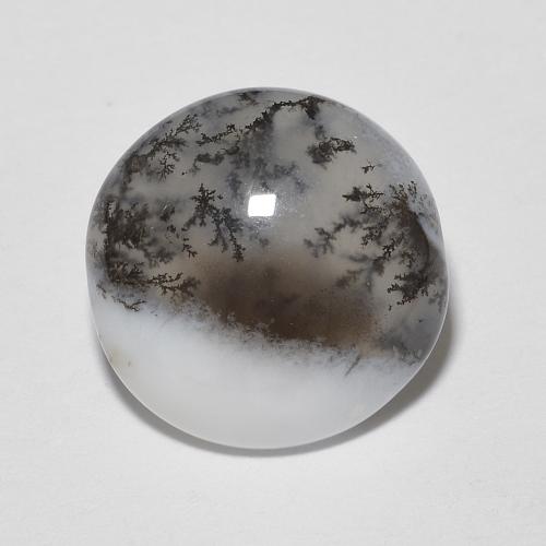 4.65カラットの天然マルチカラーホワイトデンドリティックアゲート（12.17 mm・ラウンドカット）