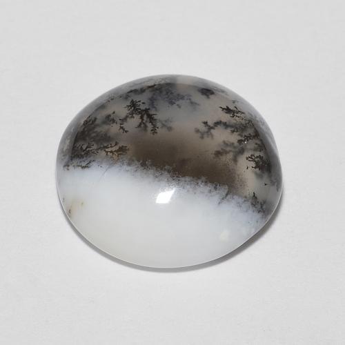 4.65カラットの天然マルチカラーホワイトデンドリティックアゲート（12.17 mm・ラウンドカット）
