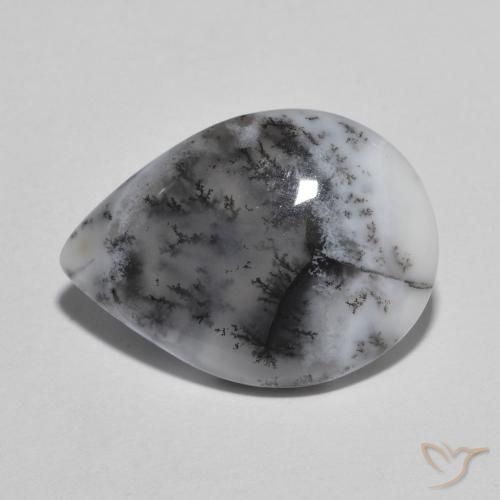 6.12ct 天然 マルチカラー 樹状瑪瑙, 洋梨の形, 半透明