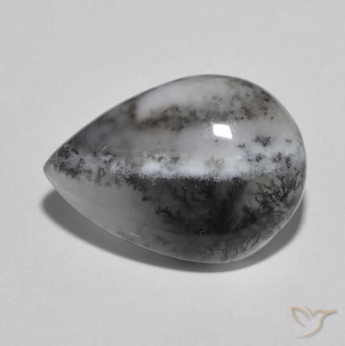 8.49ct 天然 マルチカラー 樹状瑪瑙, 洋梨の形, 半透明