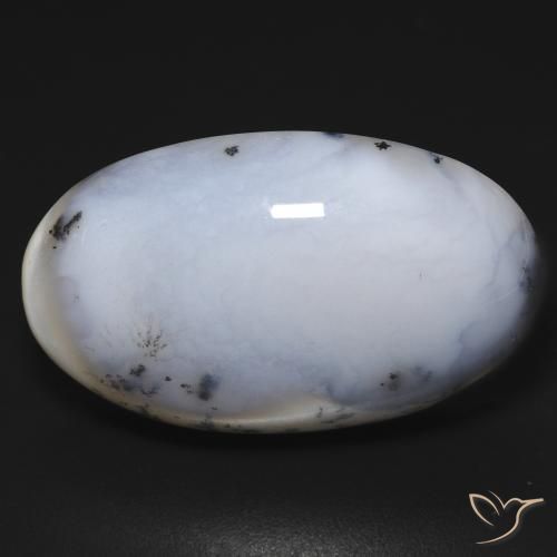 28.10ct 天然 白と黒 樹状瑪瑙, 楕円形, オペーク