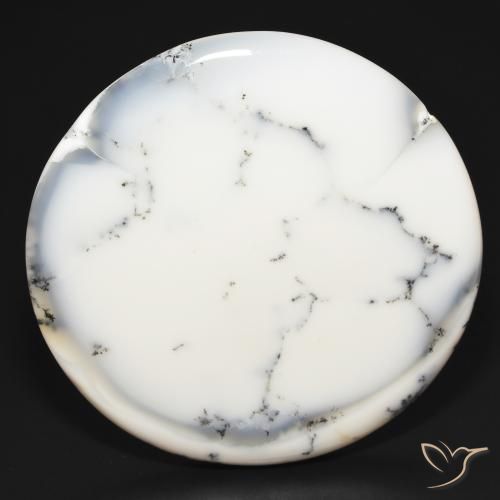 112.10ct 天然 白と黒 樹状瑪瑙, ラウンド, オペーク