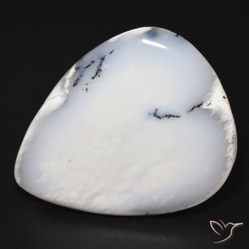 60.01ct 天然 白と黒 樹状瑪瑙, 洋梨の形, オペーク