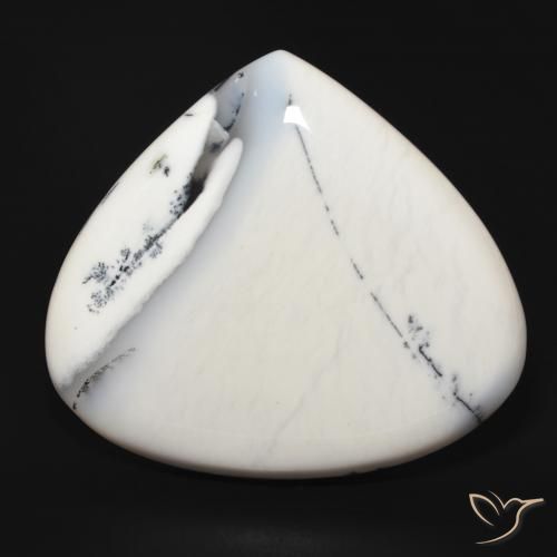 69.43ct 天然 白と黒 樹状瑪瑙, 洋梨の形, オペーク