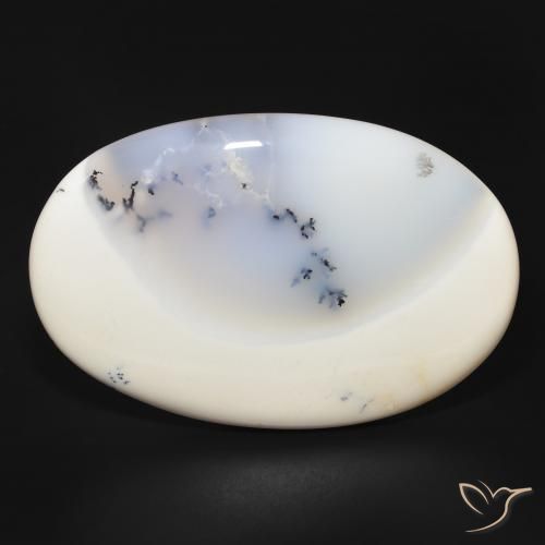 144.19ct 天然 白と黒 樹状瑪瑙, 楕円形, オペーク