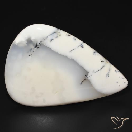 113.87ct 天然 白と黒 樹状瑪瑙, 洋梨の形, オペーク