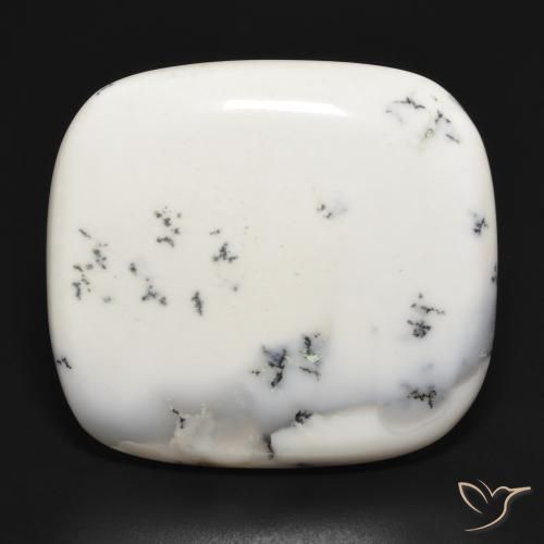 43.27ct 天然 白と黒 樹状瑪瑙, クッション, オペーク