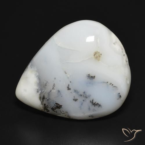20.76ct 天然 白と黒 樹状瑪瑙, 洋梨の形, オペーク