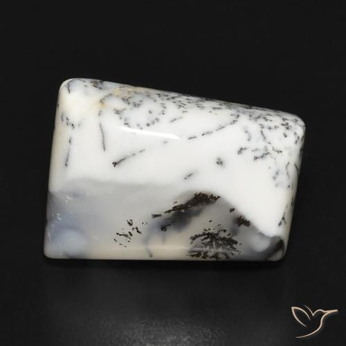 10.55ct 天然 白と黒 樹状瑪瑙, ファンシー, オペーク