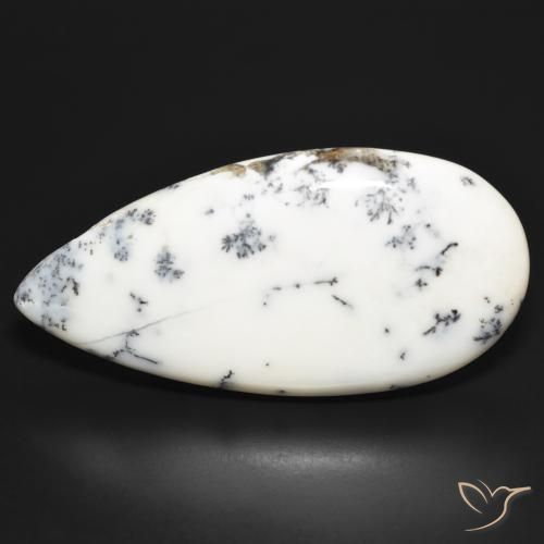 52.47ct 天然 マルチカラーホワイト 樹状瑪瑙, 洋梨の形, オペーク