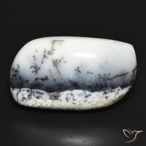 30.95ct 天然 白と黒 樹状瑪瑙, ファンシー, オペーク