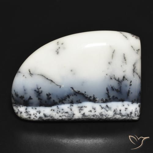 37.40ct 天然 白と黒 樹状瑪瑙, ファンシー, オペーク