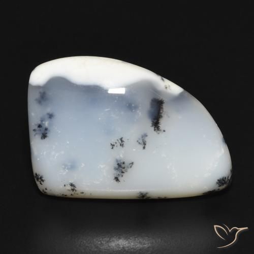 12.20ct 天然 白と黒 樹状瑪瑙, ファンシー, オペーク