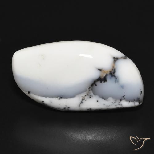 20.34ct 天然 白と黒 樹状瑪瑙, ファンシー, オペーク