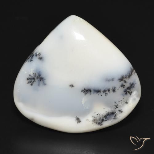 18.86ct 天然 白と黒 樹状瑪瑙, 洋梨の形, オペーク