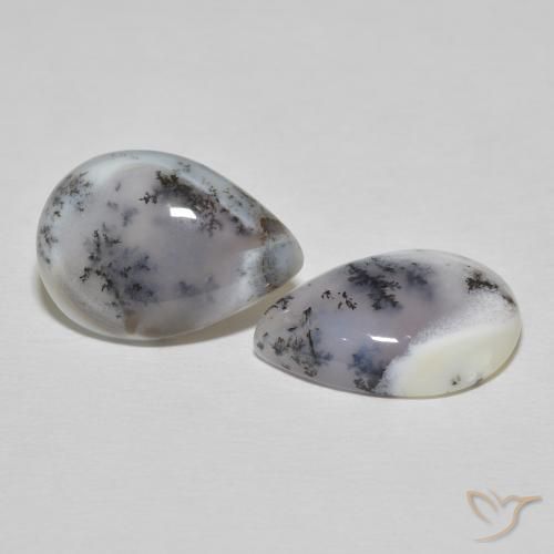 Shop natural 15.51ct 白と黒 樹状瑪瑙 gems, 洋梨の形, from インド at GemSelect. In stock, global shipping!