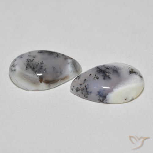 Shop natural 15.51ct 白と黒 樹状瑪瑙 gems, 洋梨の形, from インド at GemSelect. In stock, global shipping!