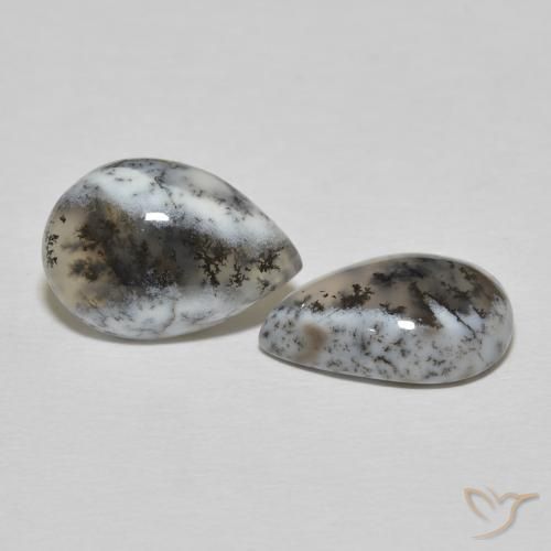 Shop natural 8.57ct 白と黒 樹状瑪瑙 gems, 洋梨の形, from インド at GemSelect. In stock, global shipping!