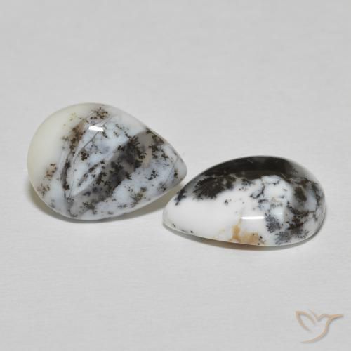Shop natural 7.78ct 白と黒 樹状瑪瑙 gems, 洋梨の形, from インド at GemSelect. In stock, global shipping!