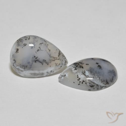 Shop natural 16.57ct 白と黒 樹状瑪瑙 gems, 洋梨の形, from インド at GemSelect. In stock, global shipping!