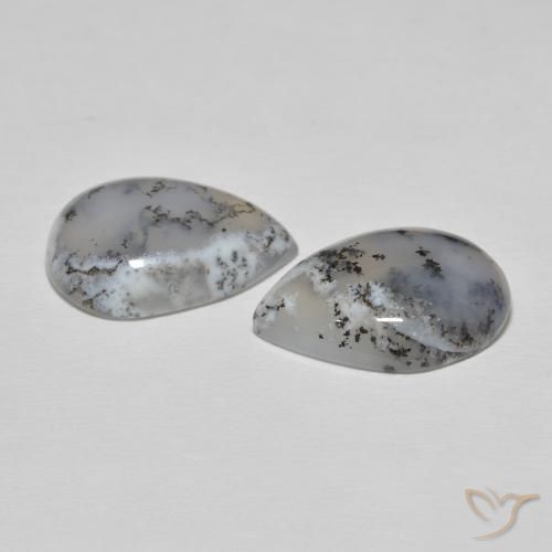 Shop natural 16.57ct 白と黒 樹状瑪瑙 gems, 洋梨の形, from インド at GemSelect. In stock, global shipping!