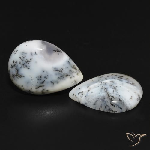 Shop natural 11.51ct 白と黒 樹状瑪瑙 gems, 洋梨の形, from インド at GemSelect. In stock, global shipping!