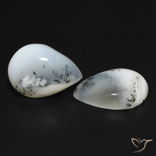 Shop natural 17.86ct 白と黒 樹状瑪瑙 gems, 洋梨の形, from インド at GemSelect. In stock, global shipping!
