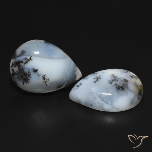 Shop natural 20.01ct 白と黒 樹状瑪瑙 gems, 洋梨の形, from インド at GemSelect. In stock, global shipping!