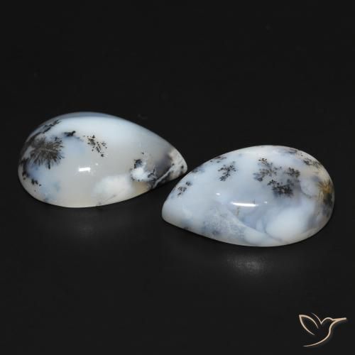 Shop natural 20.01ct 白と黒 樹状瑪瑙 gems, 洋梨の形, from インド at GemSelect. In stock, global shipping!