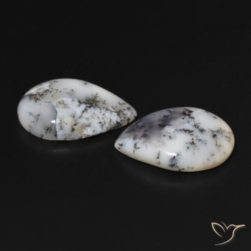 Shop natural 13.84ct マルチカラーホワイト 樹状瑪瑙 gems, 洋梨の形, from インド at GemSelect. In stock, global shipping!
