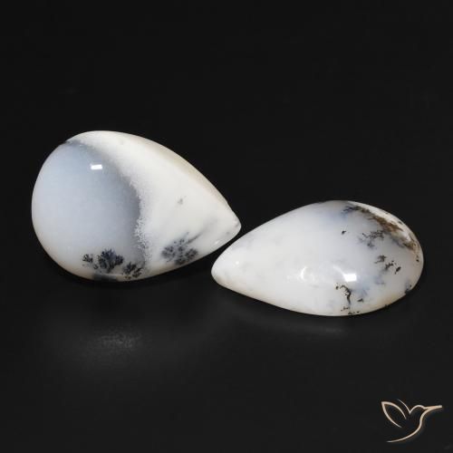 Shop natural 15.91ct 白と黒 樹状瑪瑙 gems, 洋梨の形, from インド at GemSelect. In stock, global shipping!