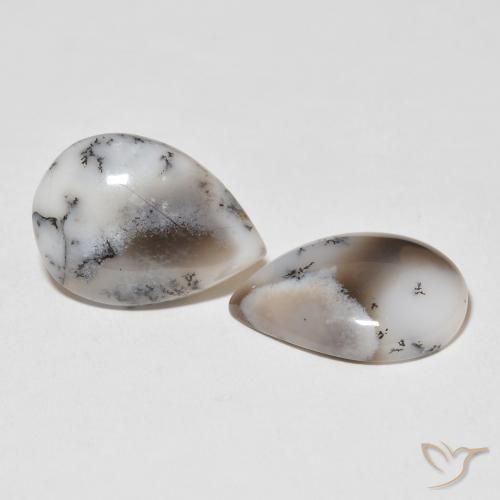 Shop natural 15.43ct 白と黒 樹状瑪瑙 gems, 洋梨の形, from インド at GemSelect. In stock, global shipping!