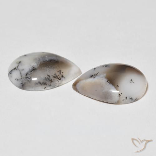 Shop natural 15.43ct 白と黒 樹状瑪瑙 gems, 洋梨の形, from インド at GemSelect. In stock, global shipping!