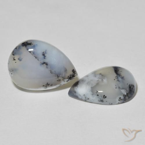 Shop natural 17.55ct マルチカラーホワイト 樹状瑪瑙 gems, 洋梨の形, from インド at GemSelect. In stock, global shipping!