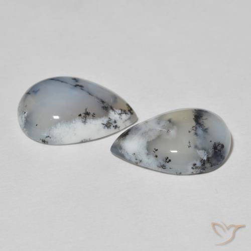Shop natural 17.55ct マルチカラーホワイト 樹状瑪瑙 gems, 洋梨の形, from インド at GemSelect. In stock, global shipping!