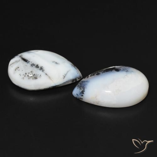 Shop natural 15.54ct マルチカラーホワイト 樹状瑪瑙 gems, 洋梨の形, from インド at GemSelect. In stock, global shipping!