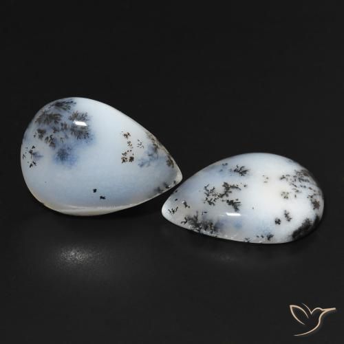 Shop natural 22.95ct 白と黒 樹状瑪瑙 gems, 洋梨の形, from インド at GemSelect. In stock, global shipping!