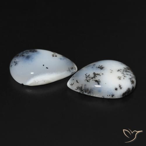 Shop natural 22.95ct 白と黒 樹状瑪瑙 gems, 洋梨の形, from インド at GemSelect. In stock, global shipping!