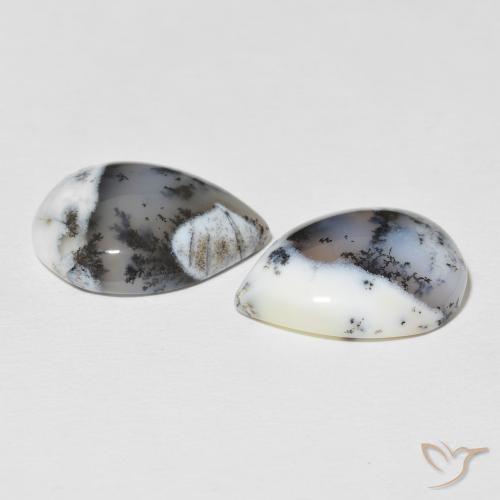 Shop natural 21.60ct マルチカラーホワイト 樹状瑪瑙 gems, 洋梨の形, from インド at GemSelect. In stock, global shipping!