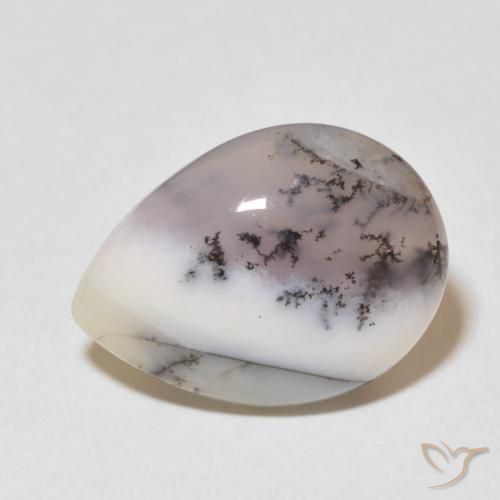 8.55ct 天然 マルチカラーホワイト 樹状瑪瑙, 洋梨の形, オペーク