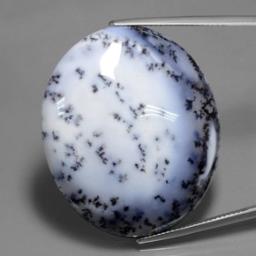 69.65カラットの天然マルチカラー樹枝状カルセドニー、オーバルカット、半透明